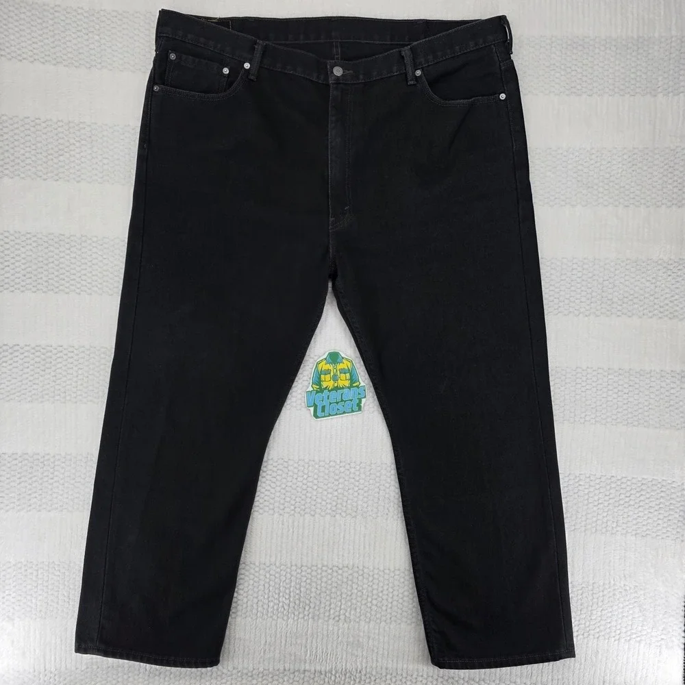 Vintage Levis 505 Jeans Mens 46x29 Black Straight Leg Denim Y2K EUC